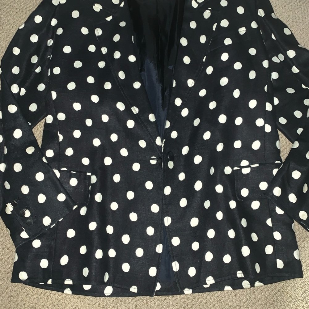 Vintage Yves Saint Laurent Rive Gauche Polka Dot Blazer  Blk/Wht Size 42